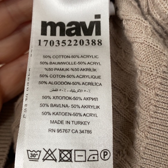 Perfect for spring, light cotton Mavi beige sweater - Picture 5 of 5